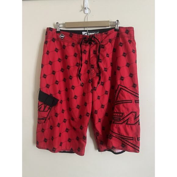 Vintage Y2K FMF International Racing Surf Board Shorts Size 38 - Picture 1 of 9